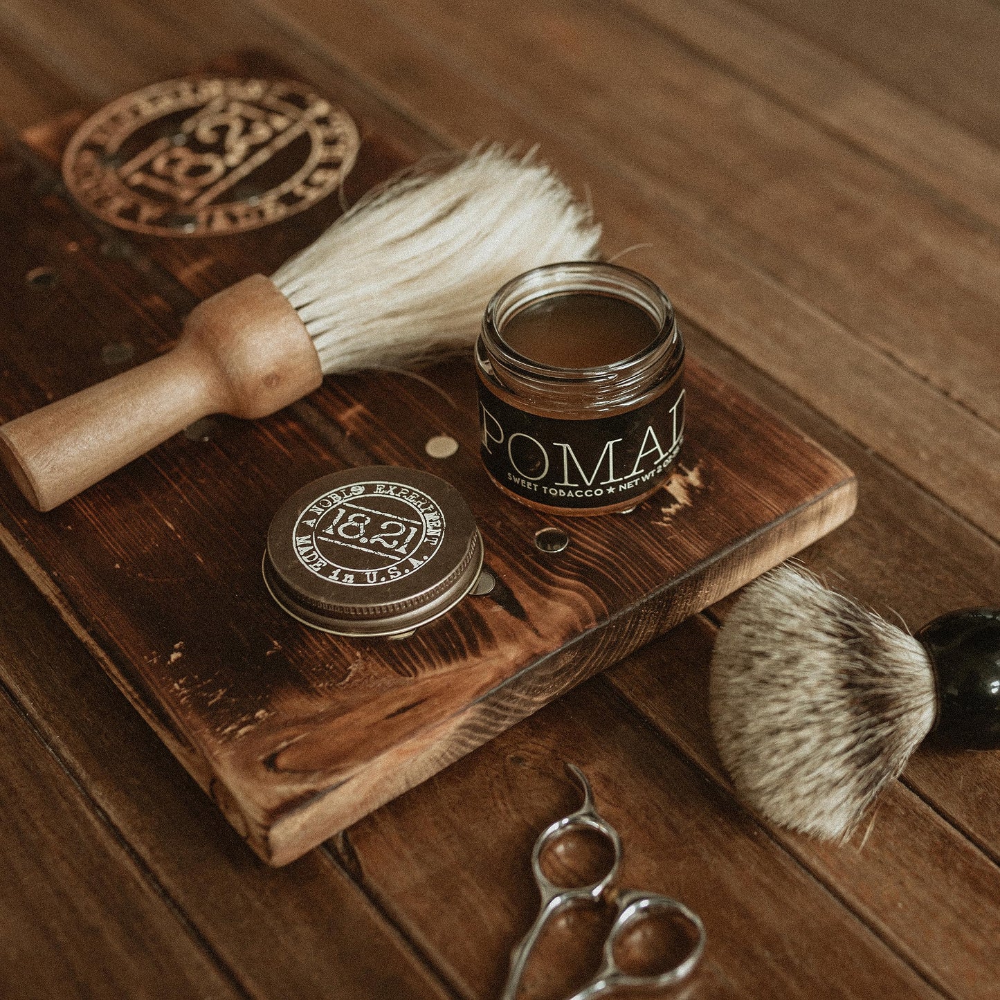 Dark Slate Gray 18.21 Man Made Hair Styling Product, 2oz. Original Sweet Tobacco Scent in Pomade with High Shine Finish