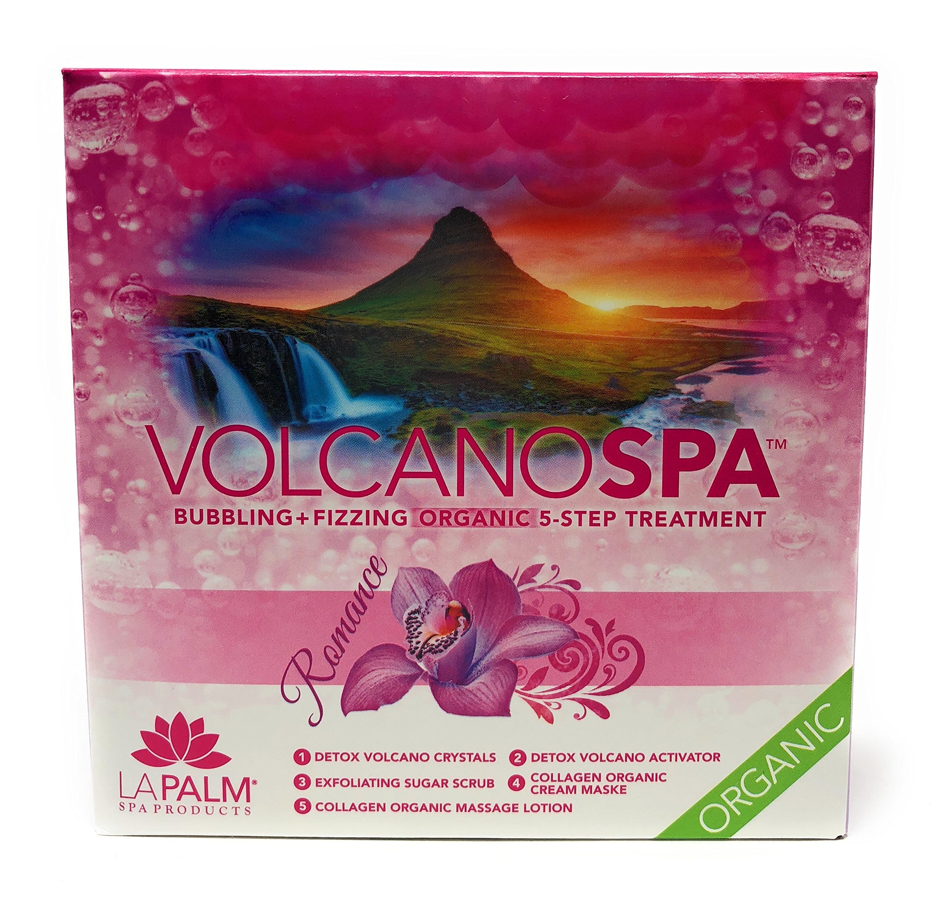 Rosy Brown La Palm Volcano Spa Bubbling + Fizzing Organic 5-Step Treatment - Romance (2 pack)
