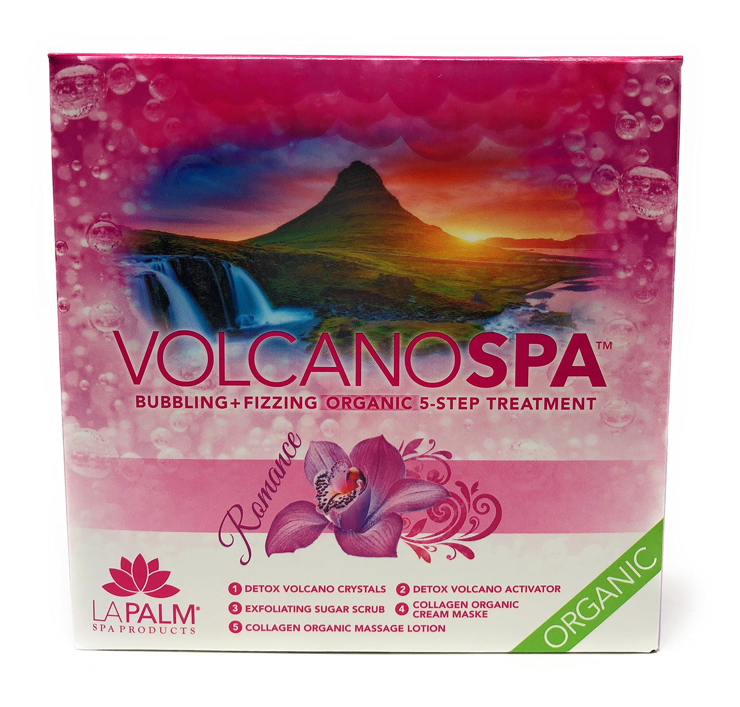 Rosy Brown La Palm Volcano Spa Bubbling + Fizzing Organic 5-Step Treatment - Romance (4 packs)