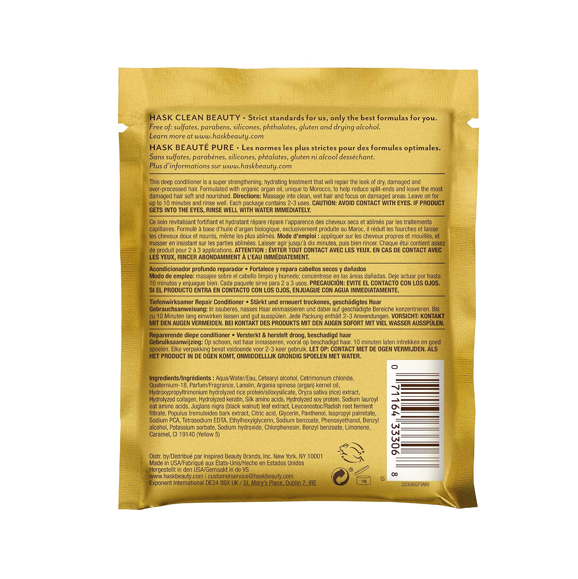Dark Khaki Hask Argan Oil From Morocco Repairing Deep Conditioner, Hair Treatment 1.75 oz (Pack of 10)