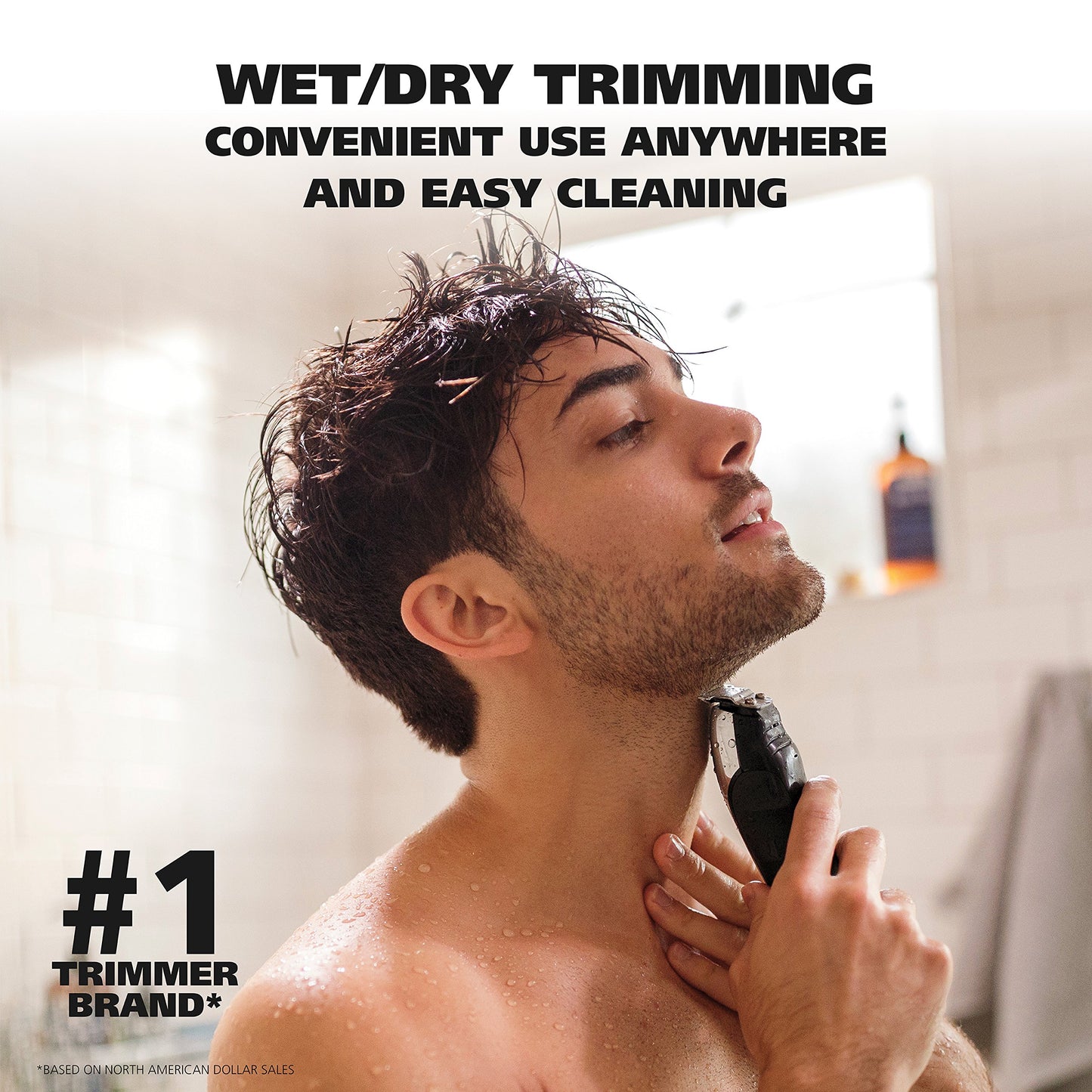 White Smoke Wahl Aqua Blade® Rechargeable Wet/Dry Lithium-Ion Deluxe Beard Trimmer for Men - Interchangeable Heads for Detailing, Hair, Mustache and Body Grooming - Model 9899-100