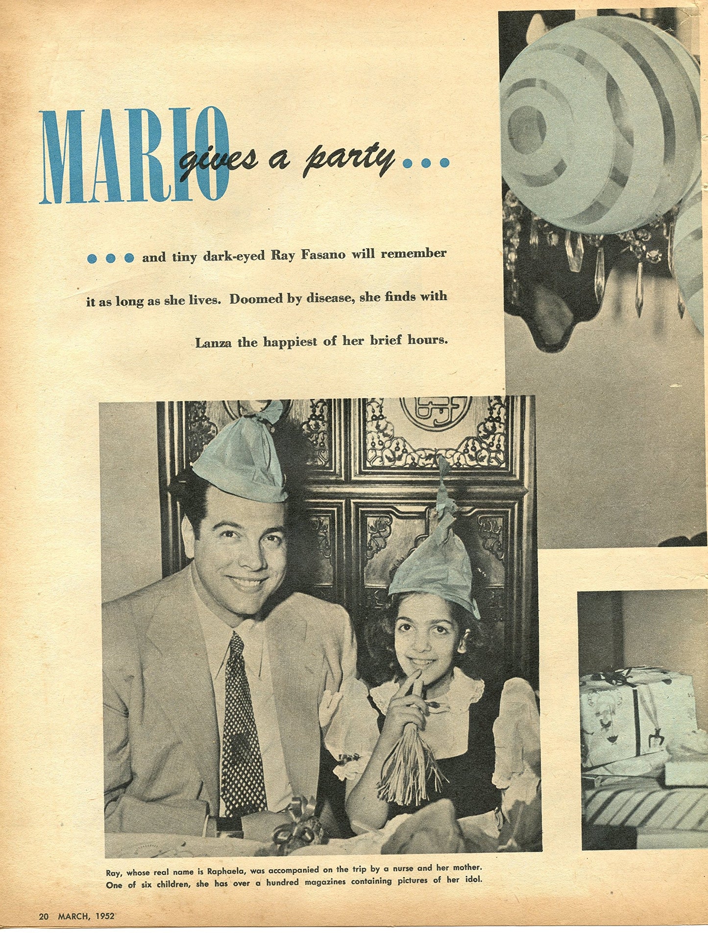 Wheat Mario Lanza original clipping magazine photo 2pg 8x10 #R3476