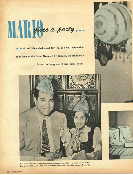 Wheat Mario Lanza original clipping magazine photo 2pg 8x10 #R3476