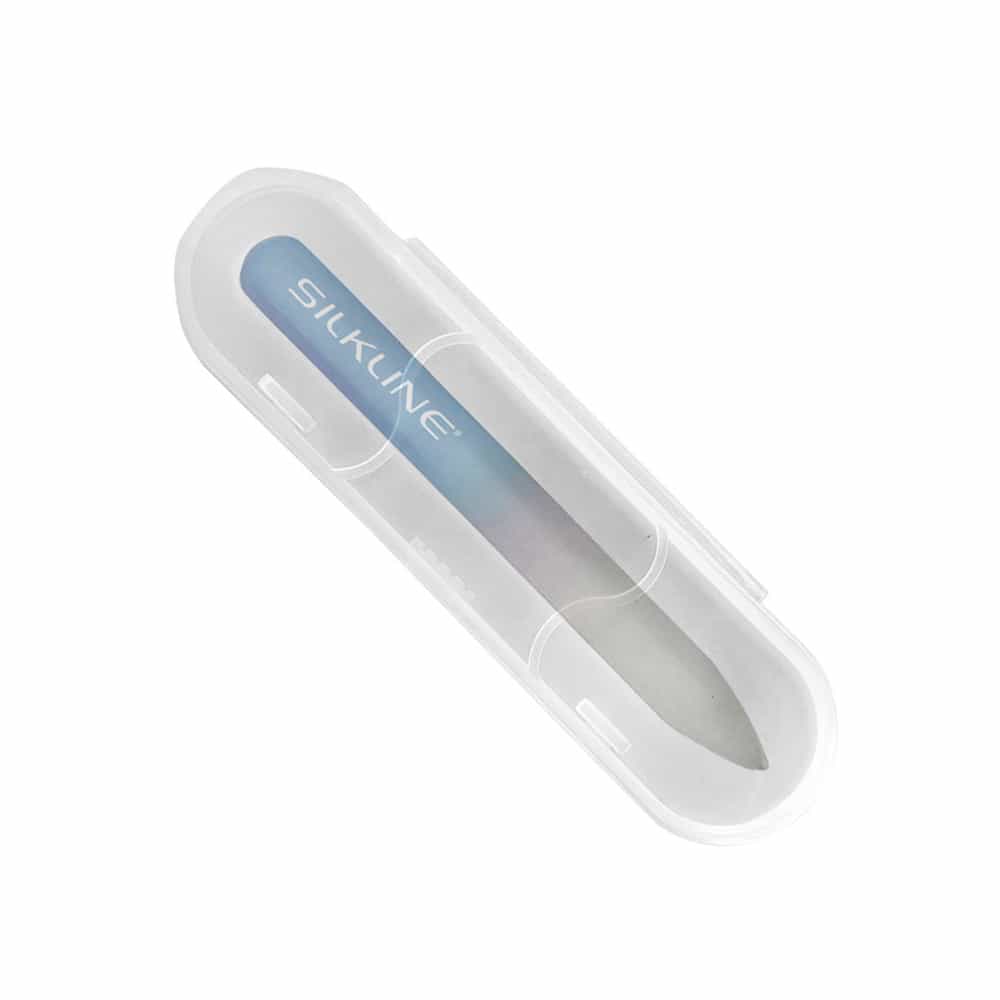 White Smoke Silkline 3 1/2" Mini Glass Nail Files Blue GLASFMDBC 02553