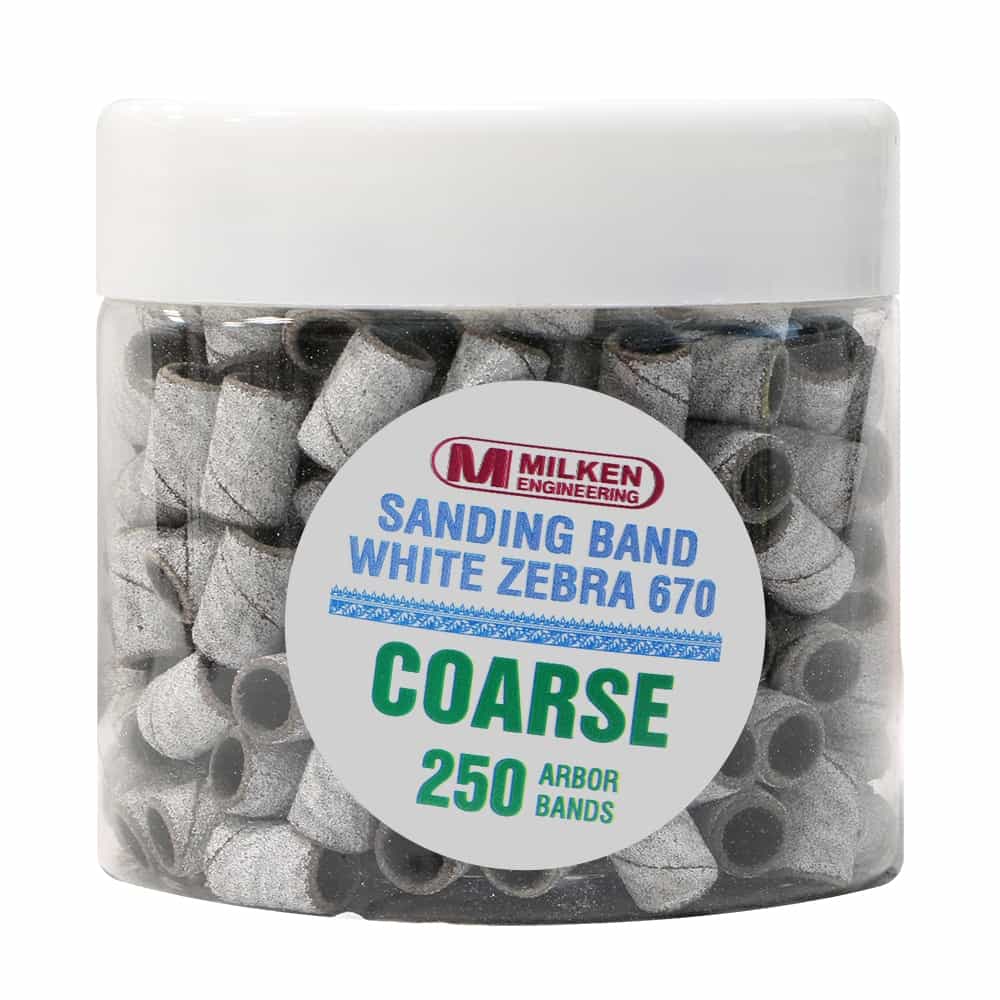 Light Gray Milken Sanding Band White Zebra 250/Jar - Coarse SB674C