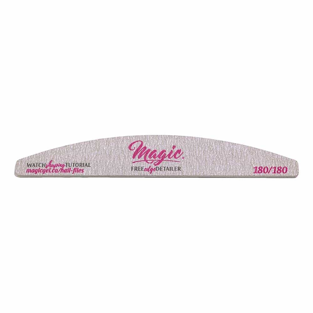 White Smoke Magic Free Edge Detailer Nail File Zebra Grit 180/180