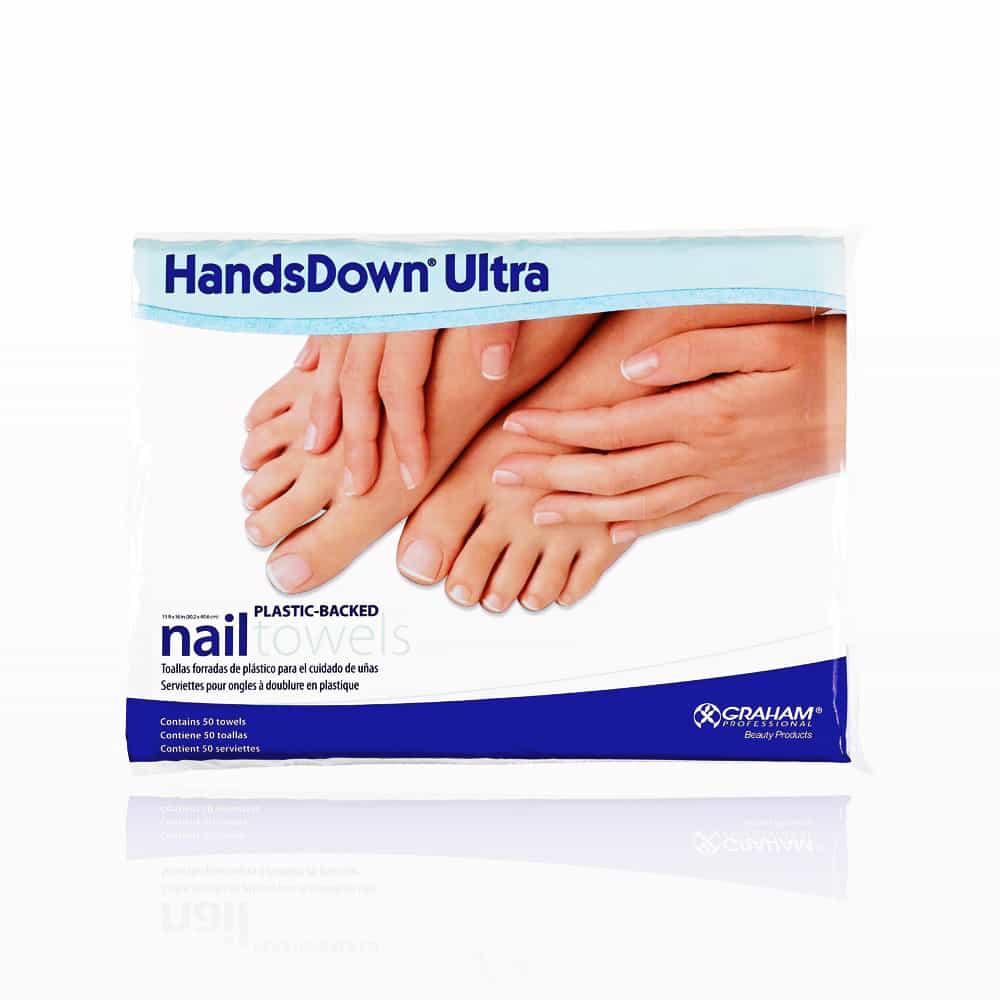 White Smoke Handsdown Ultra - Backed Nail Towels 12"x16" 50ct - 46534