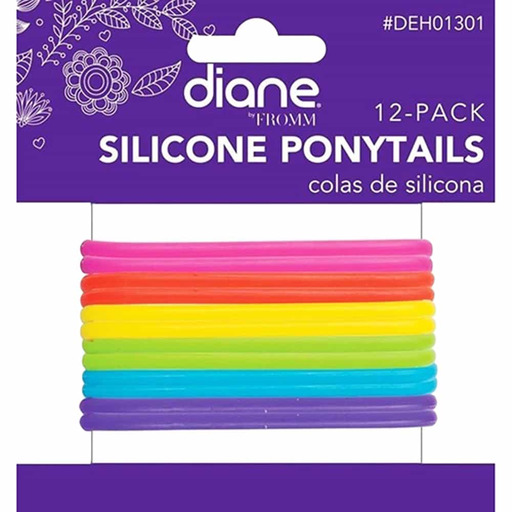 White Smoke Diane Silicone Ponytails 12- pack Mul