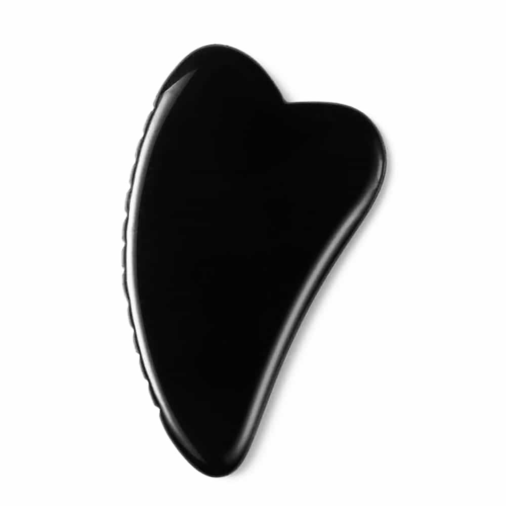 Black Zoe Ayla Comb Edge Black Obsidian Gua Sha Tool RT395-OBGST