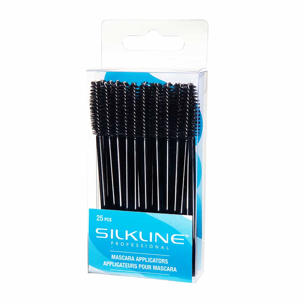 White Smoke Silkline Mascara Applicators 25PK Straight Black SLMASCAPPC