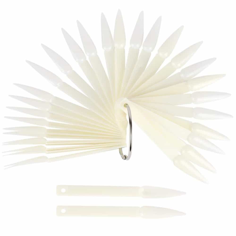White Smoke Cre8tion Chart Fan 50 pcs Stiletto Nail Tips Natural 10207