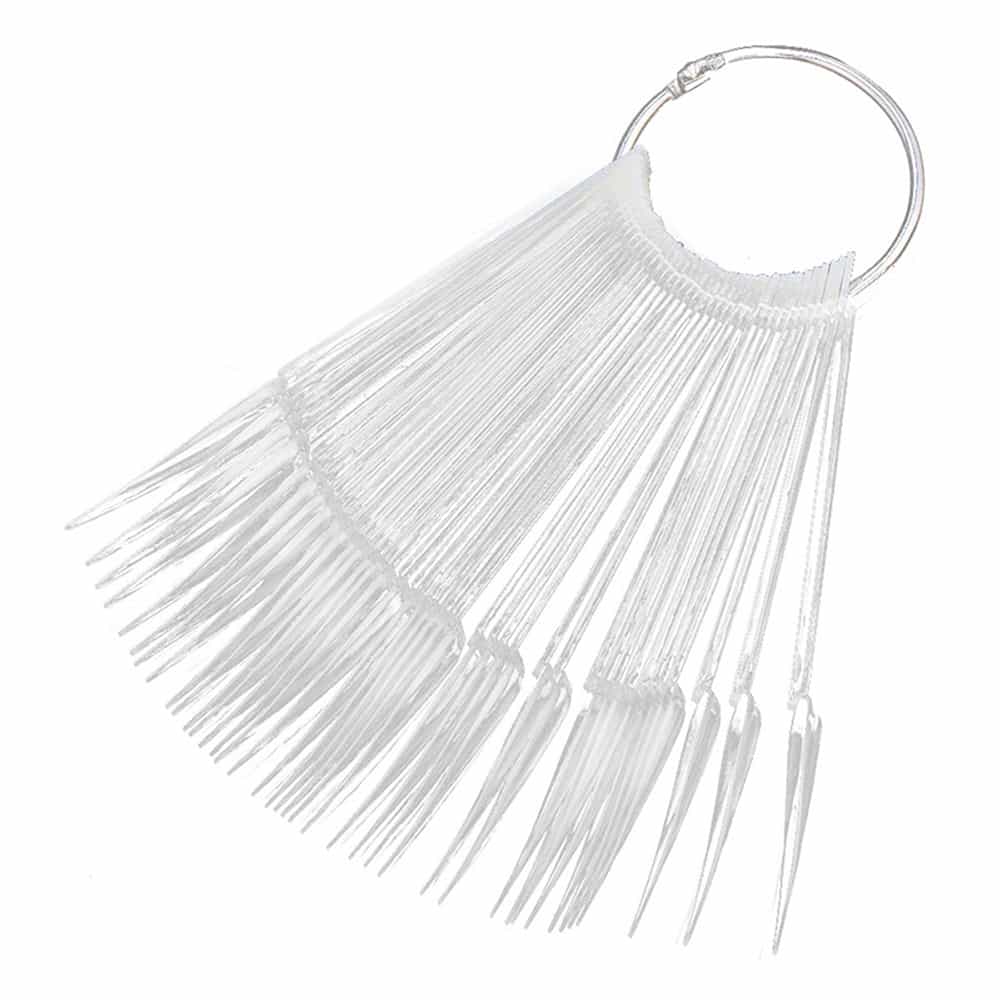 White Smoke Cre8tion Chart Fan 50 pcs Stiletto Nail Tips Clear 10208