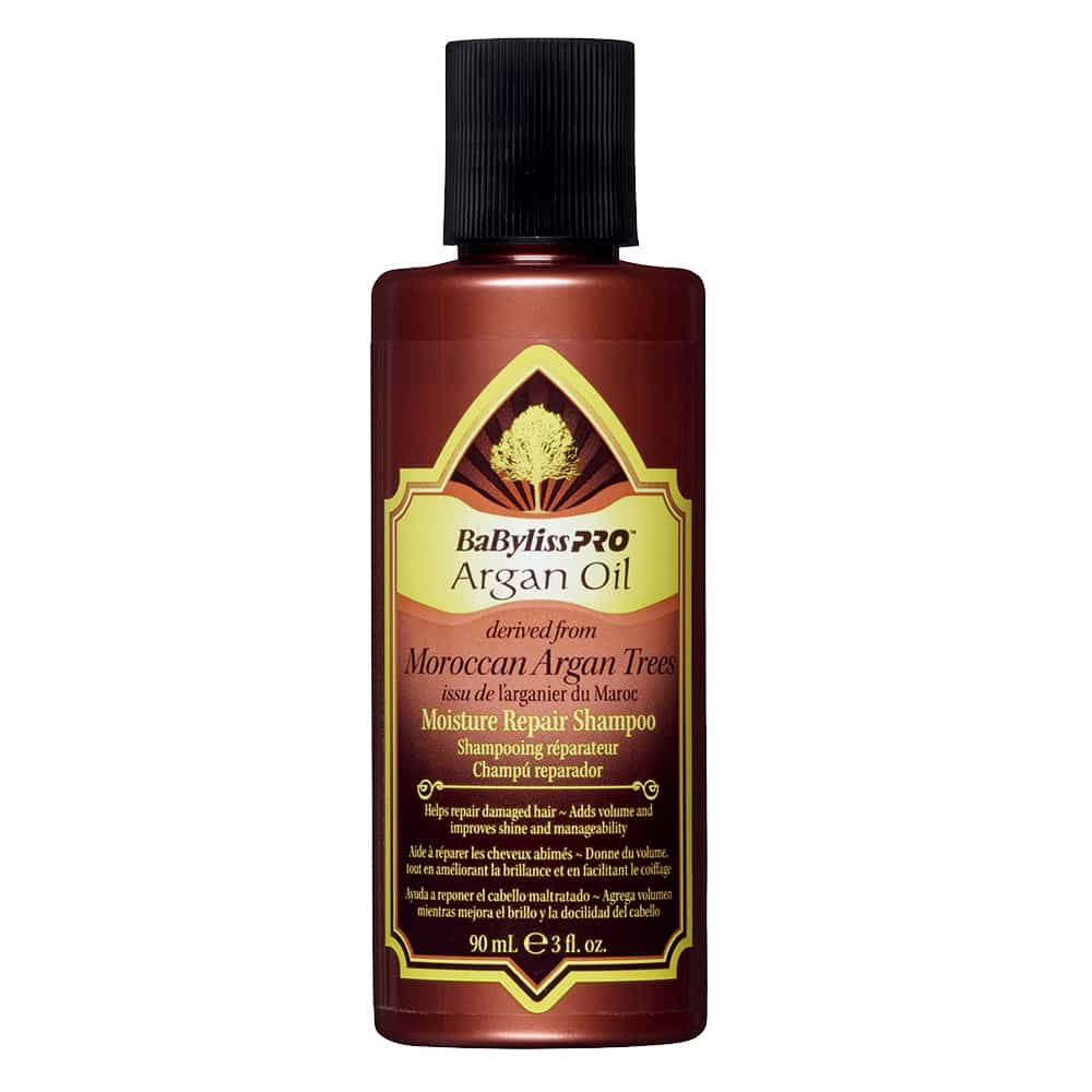 White Smoke BabylissPRO Argan Oil MoistureRepairShampoo 3 oz BAOILS3