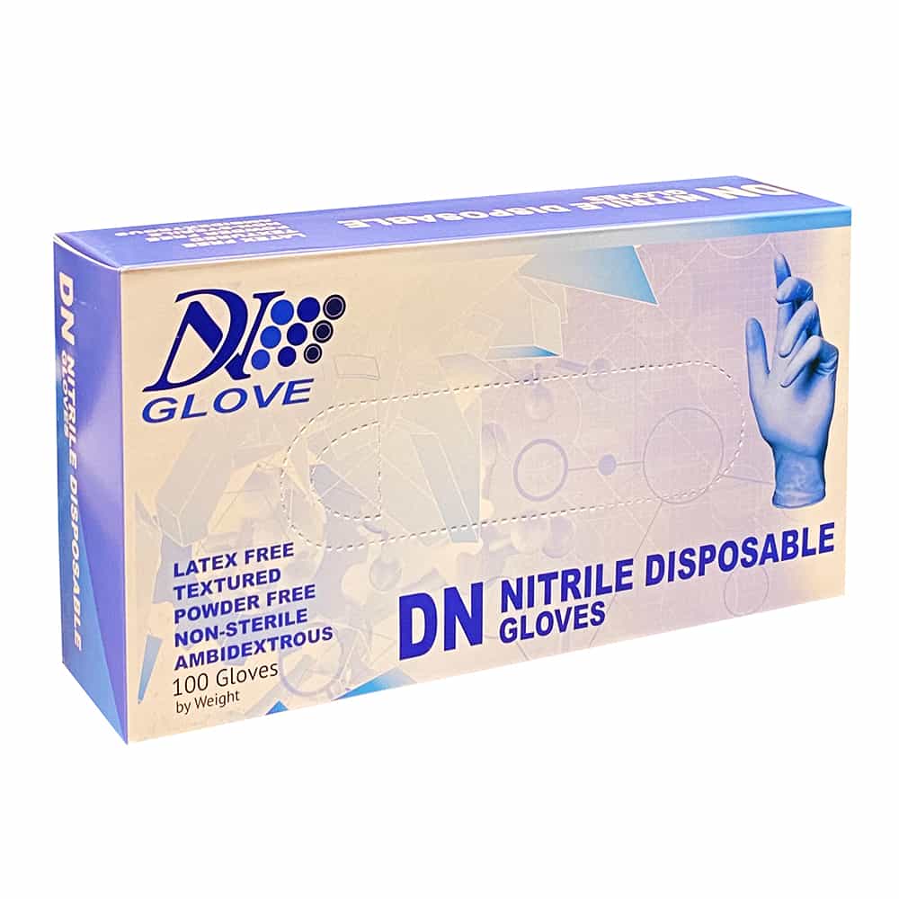 White Smoke DN Nitrile Blue Powder Free Disposable Gloves LG100Pcs 31017