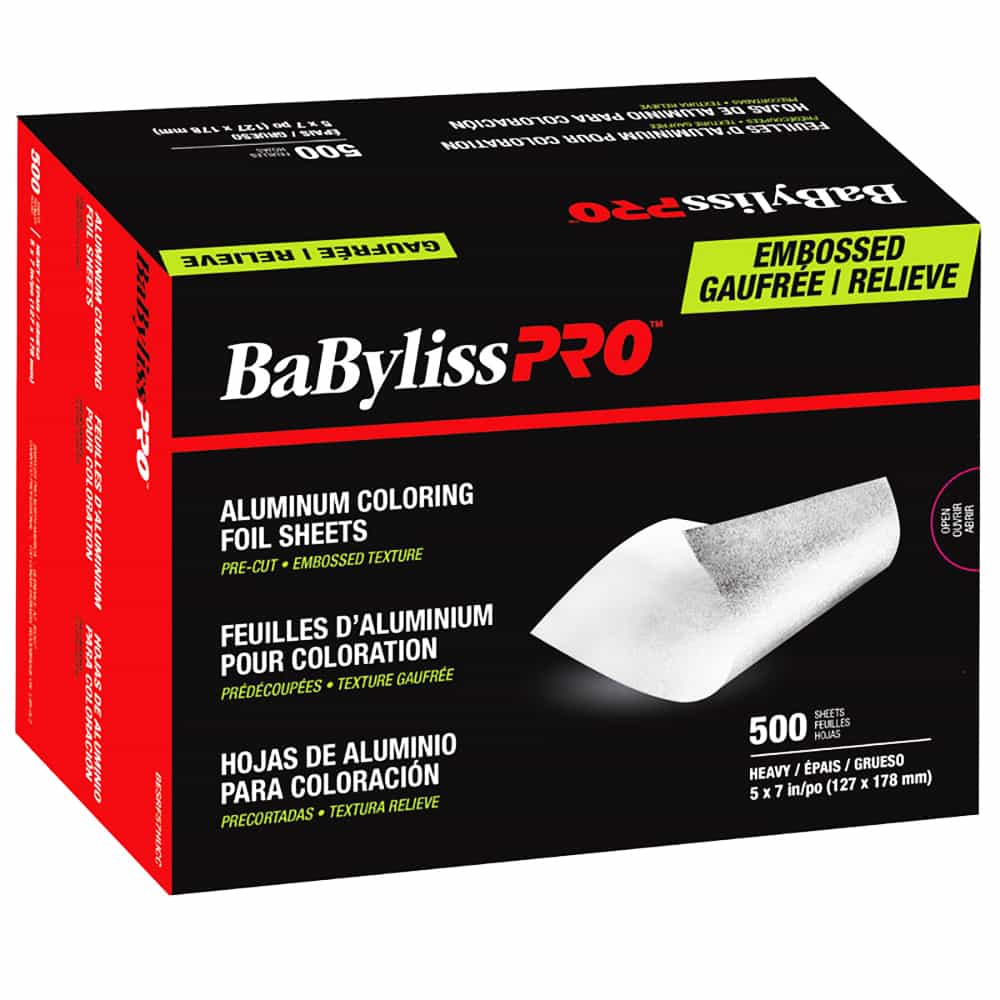 Black BaBylissPRO Emb Al.Coloring Foil 500sh 5x7"Heavy BESRF57HUCC