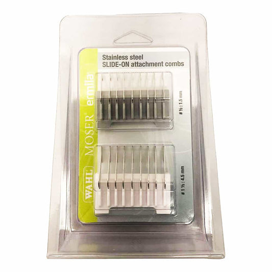 White Smoke Wahl S.S Slide-On Attachment Combs 1/2" & 1-1/2" 53176