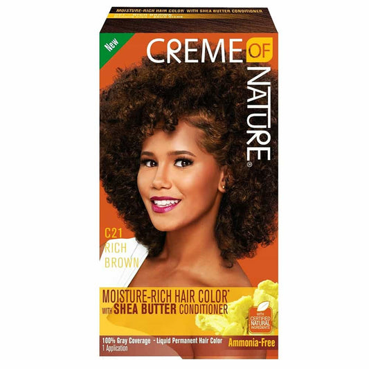 Black Creme Of Nature Hair Color/Conditioner C21 Rich Brown 64021