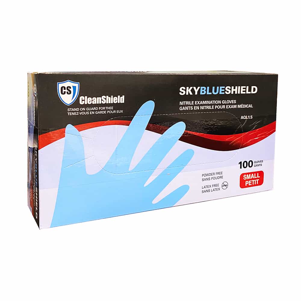 White Smoke CleanShield Nitrile Exam Gloves Sky Blue 100pcs SM 73286