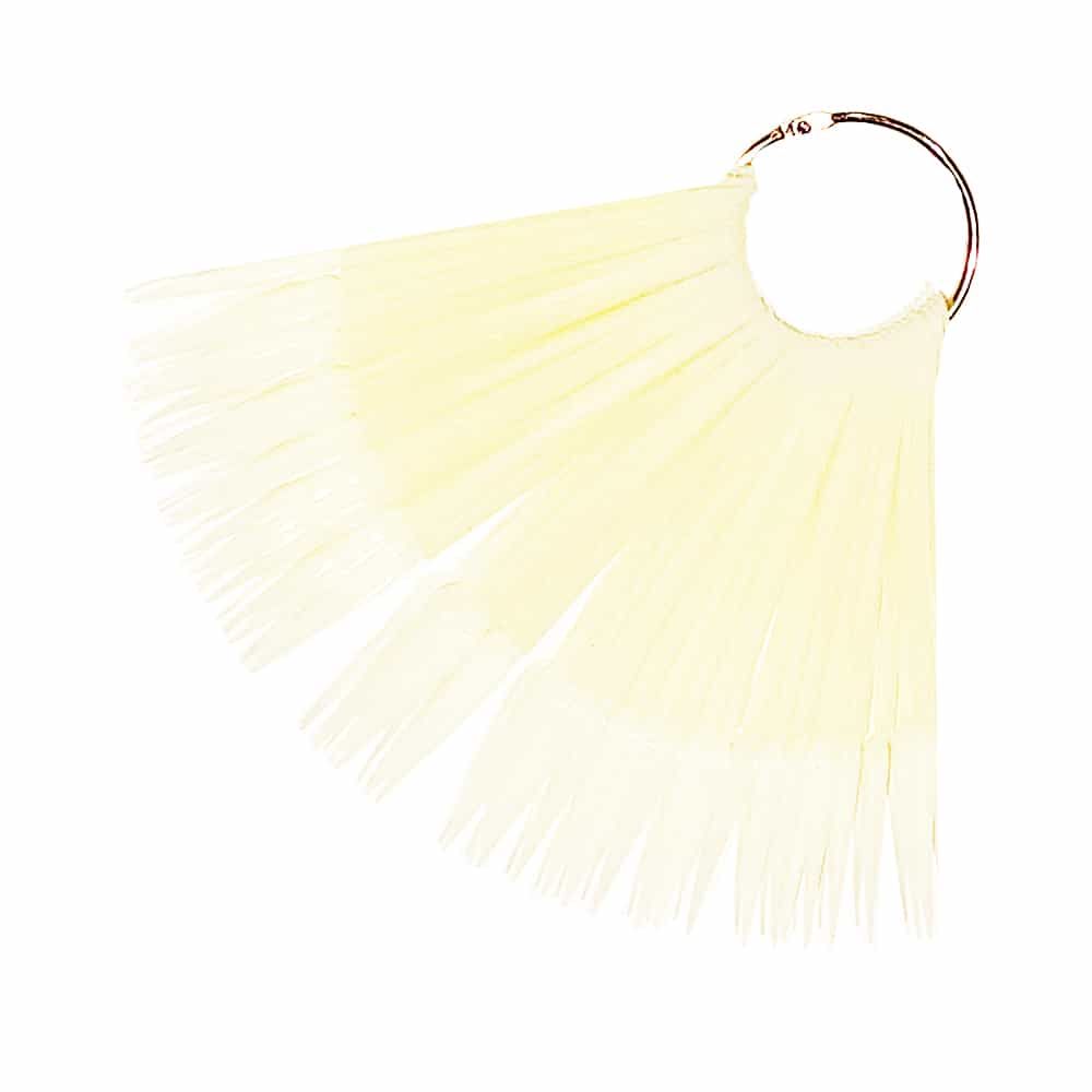 White Smoke Chart Fan 40 pcs Tip Nail Art Display Pointy Natural