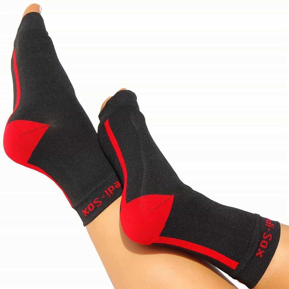 White Smoke Original Professional Pedi-Sox Black/Red Stripe PSL-621
