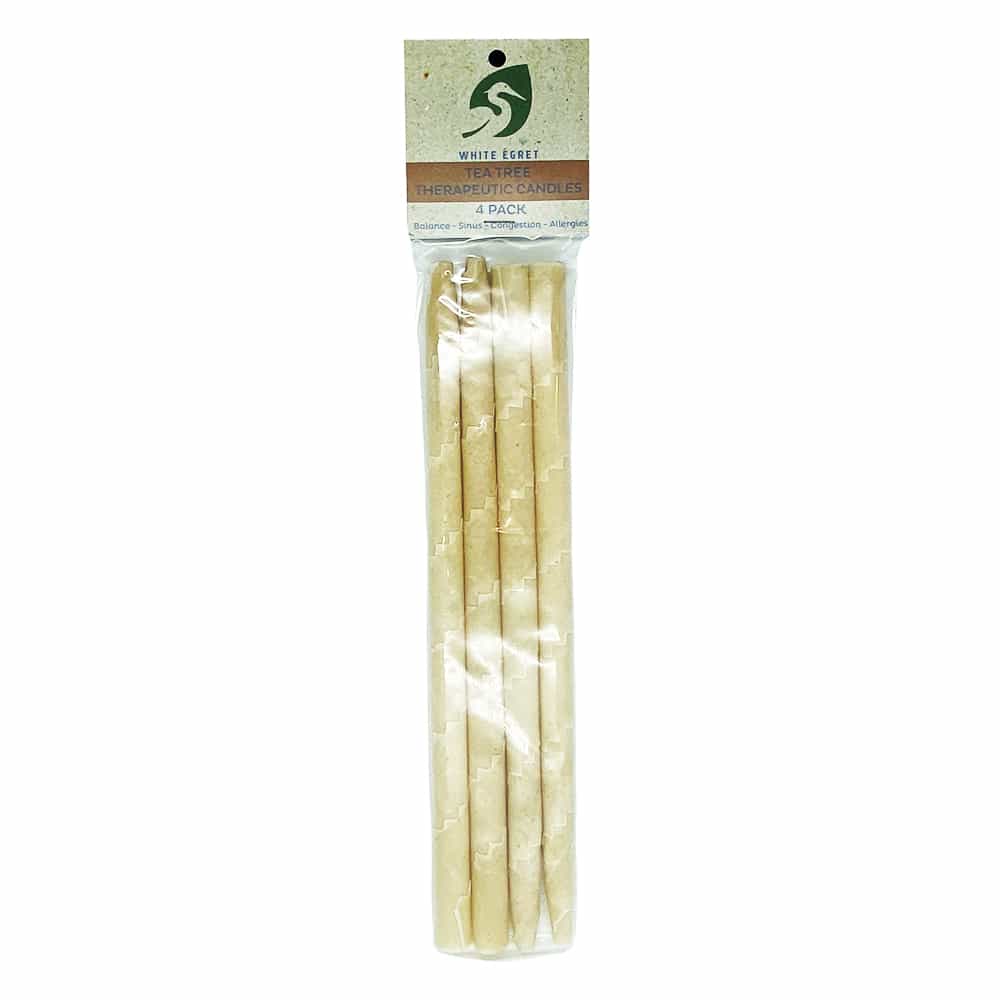 White Smoke White Egret Tea Tree Therape. Candles 1/2",4PK TEA4PK