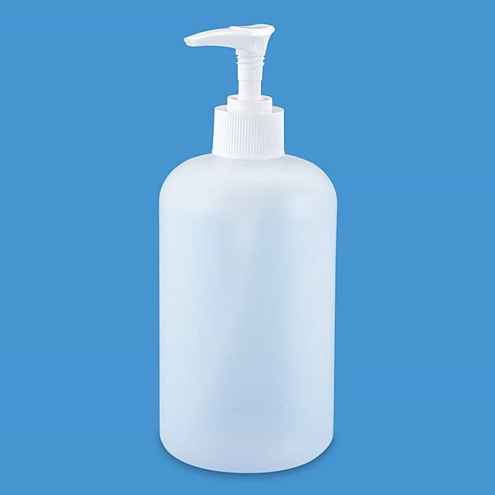 Light Gray Boston Round Pump Bottles 16 oz. 00583
