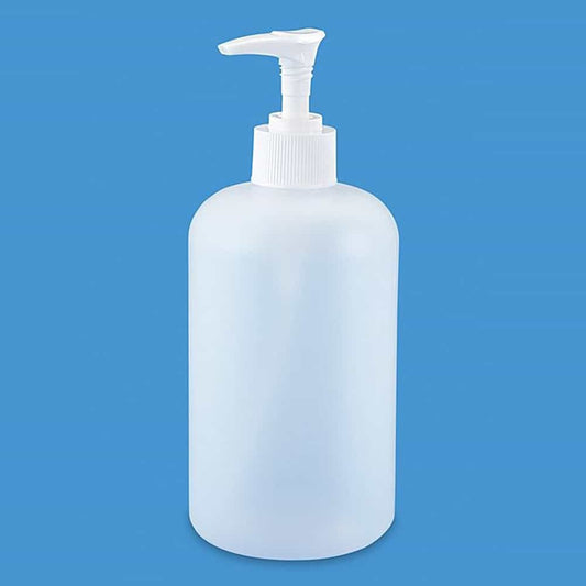 Light Gray Boston Round Pump Bottles 16 oz. 00583