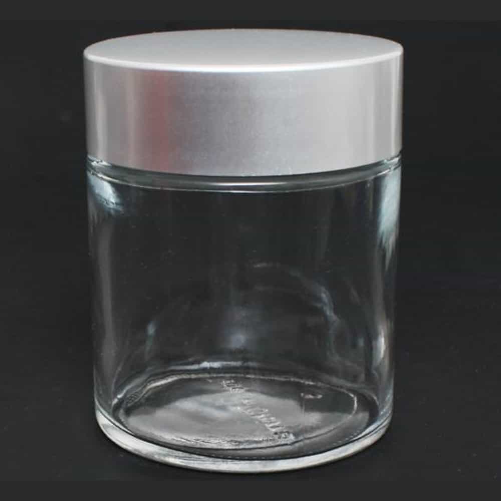 Dark Slate Gray Berkeley Clear Glass Jar With Aluminum Cap 100 ml BT144SV