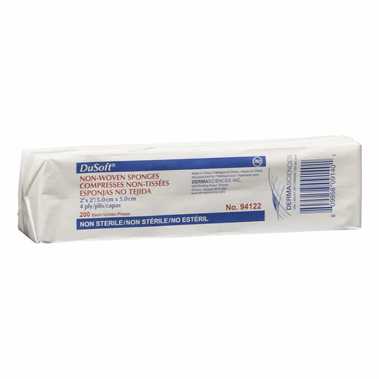 White Smoke DuSoft Non-Woven Sponges 2"x2" 4 Ply, 200 ct. - 94122
