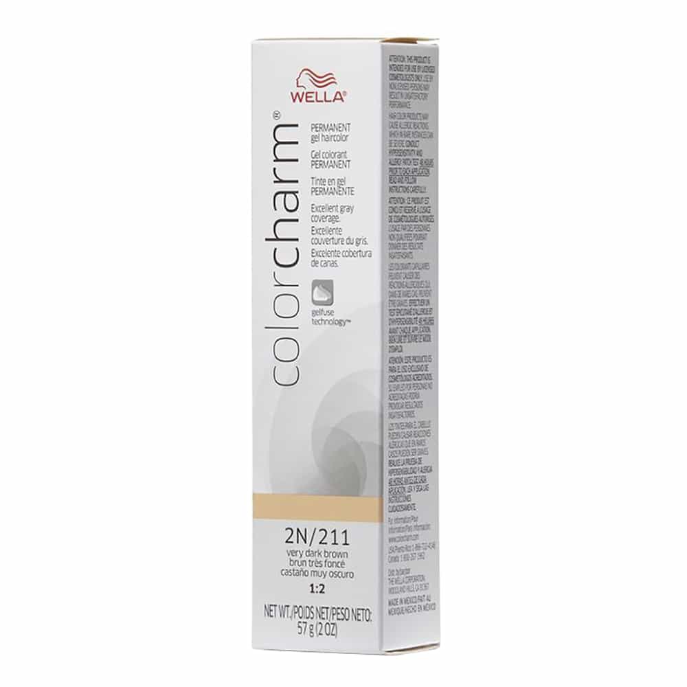 Light Gray Wella C.C. Gel Hair Color 2N/211 Very Dark Brown 2 oz 02916