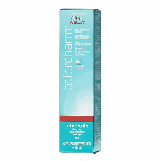 Light Blue Wella C.C. Hair Color 6RV-6/45 Fiery Red 2 oz 02956
