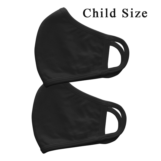 Dark Slate Gray Cre8tion Fabric Face Mask 3 Layer Black 2PK - Child 10407