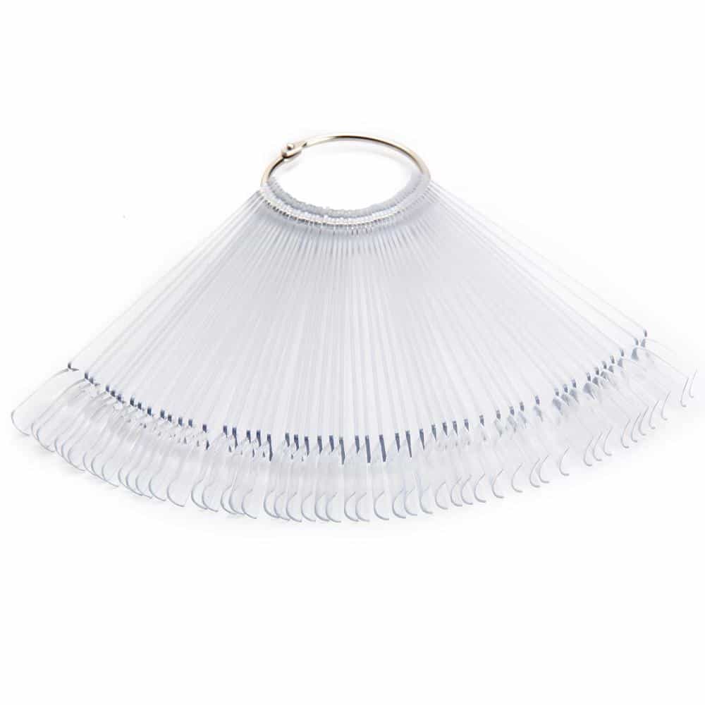 White Smoke Chart Fan 50 pcs Tip Nail Art Display Clear PD108CL(PDB-R5C)