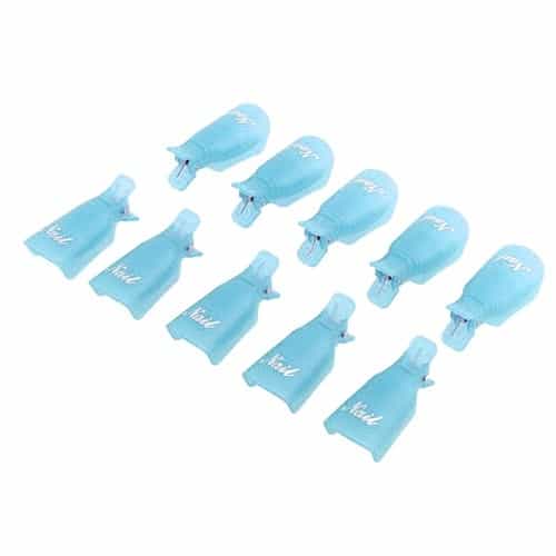 White Smoke Berkeley Soak-Off Clips Teal Light Blue 10pcs NW210-TE