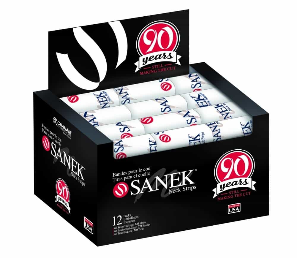White Smoke Graham Sanek Neck Strips 2.5" x 17" 720 Strips 43310