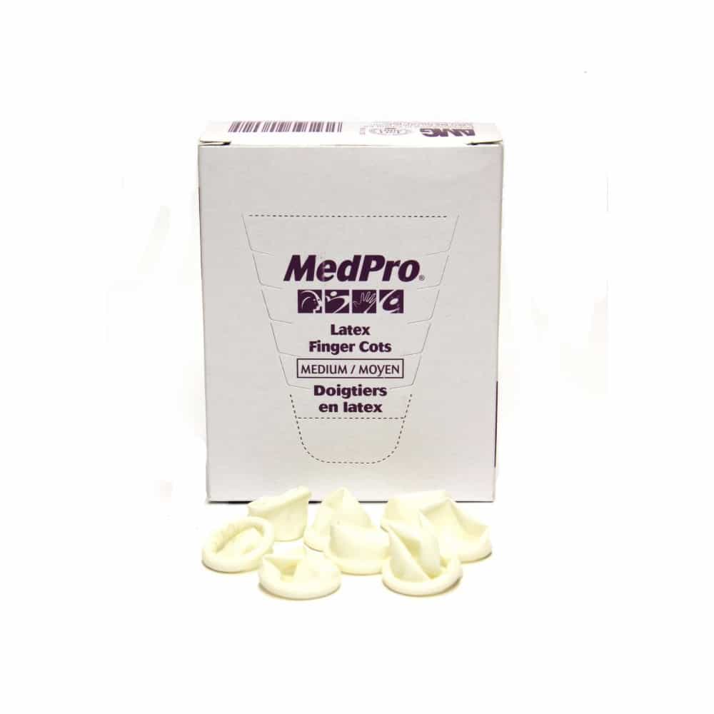 Light Gray MedPro Latex Finger Cots 144 ct. Medium