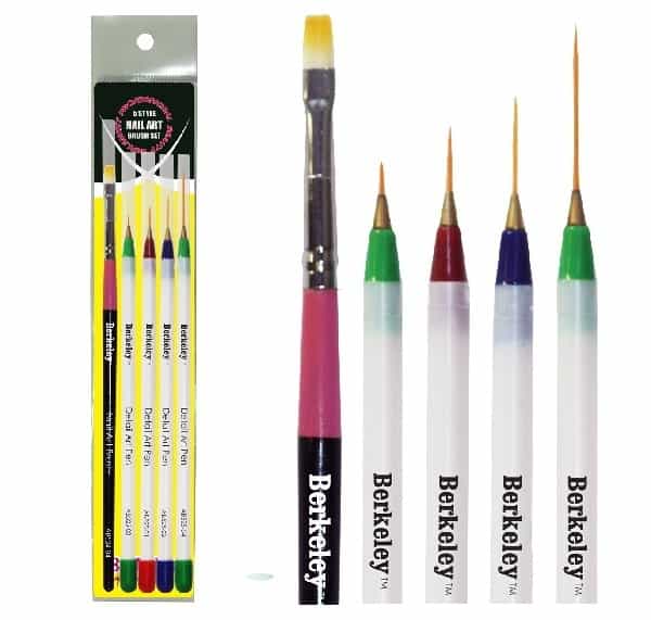 White Smoke Berkeley 5 Style Nail Art Brush Set AB525