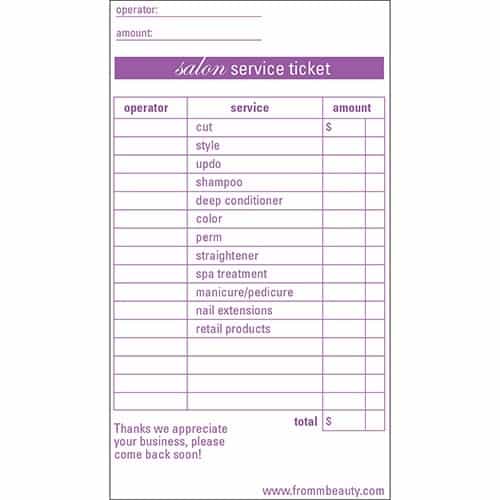 White Smoke Diane By Fromm Service Ticket 100 Sheets/Pack