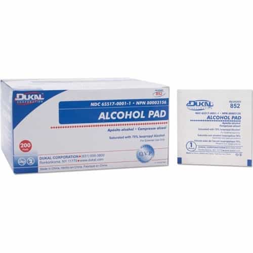 Light Gray Dukal Alcohol Pad, 200ct.