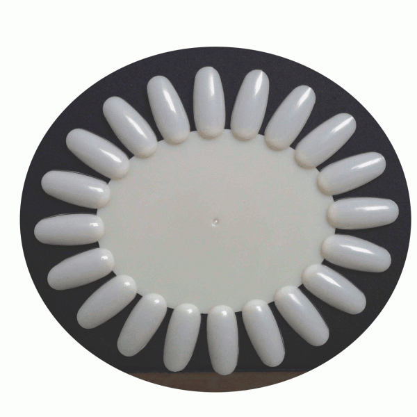 White Smoke Berkeley Polish Color Display Oval 20Tips - Natural PD102NT