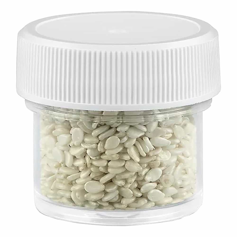 Lavender Clear Round Wide-Mouth Plastic Jar 1/2 oz White Cap 00817
