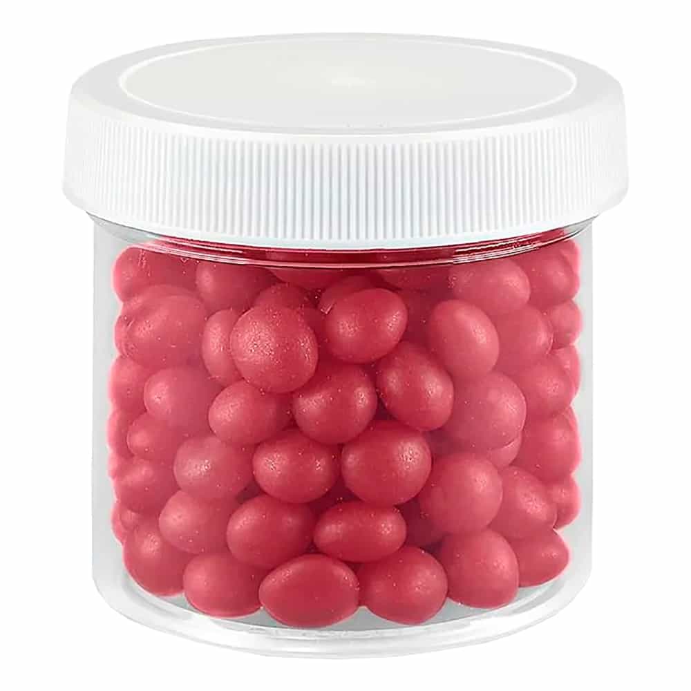 Lavender Clear Round Wide-Mouth Plastic Jar 3 oz White Cap 00811