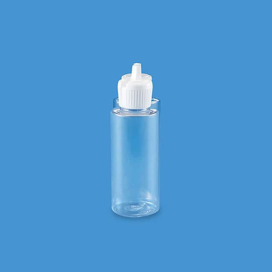 Cornflower Blue Clear Cylinder Bottles - 1 oz, Flip Top Cap 00615