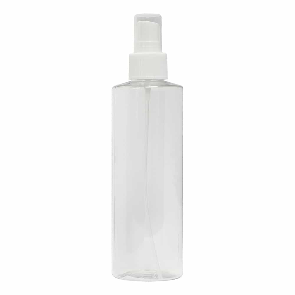 Light Gray Cylinder Spray Bottle 8 oz - Clear 00705