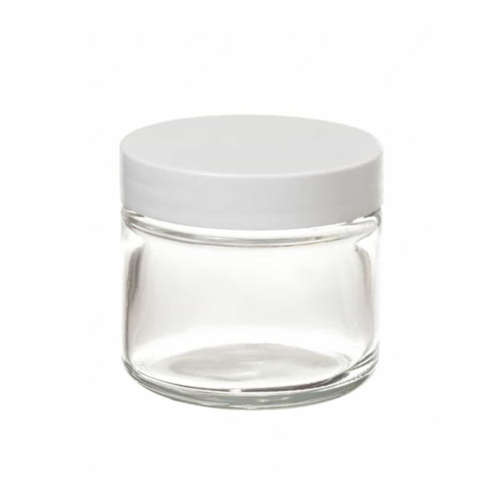 White Smoke Berkeley Clear Thick-Wall PS Round Jar WhiteCap 70ml BJ302WH