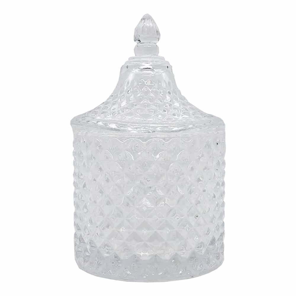 Light Gray Berkeley Vintage-4 Glass Jar & Cup W/Glass Lid PJ143 (TG039)