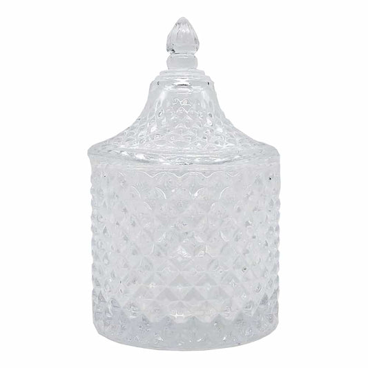 Light Gray Berkeley Vintage-4 Glass Jar & Cup W/Glass Lid PJ143 (TG039)