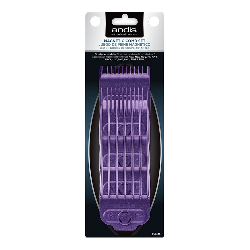 Black Andis  (66345) Single Magnetic Comb Set  5/pk