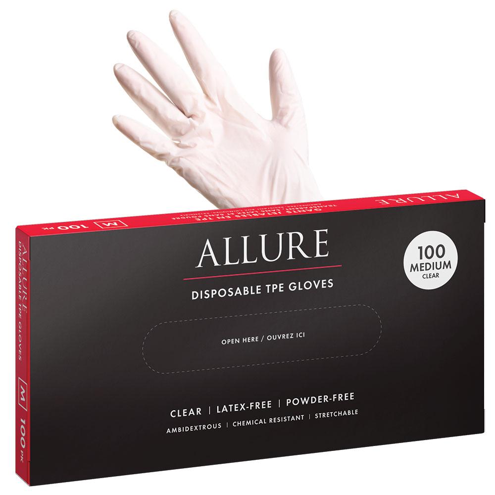 White Smoke Allure TPE Disposable Gloves 100pk - Medium