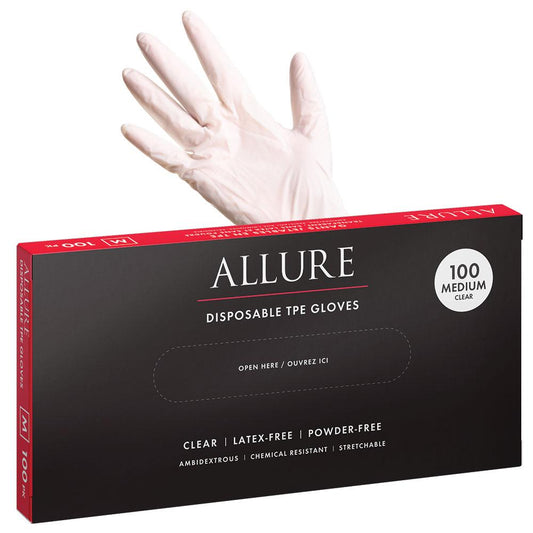 White Smoke Allure TPE Disposable Gloves 100pk - Medium
